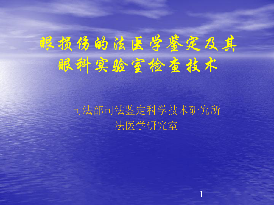 眼损伤的法医学鉴定及其眼科实验室检查技术课件.ppt_第1页