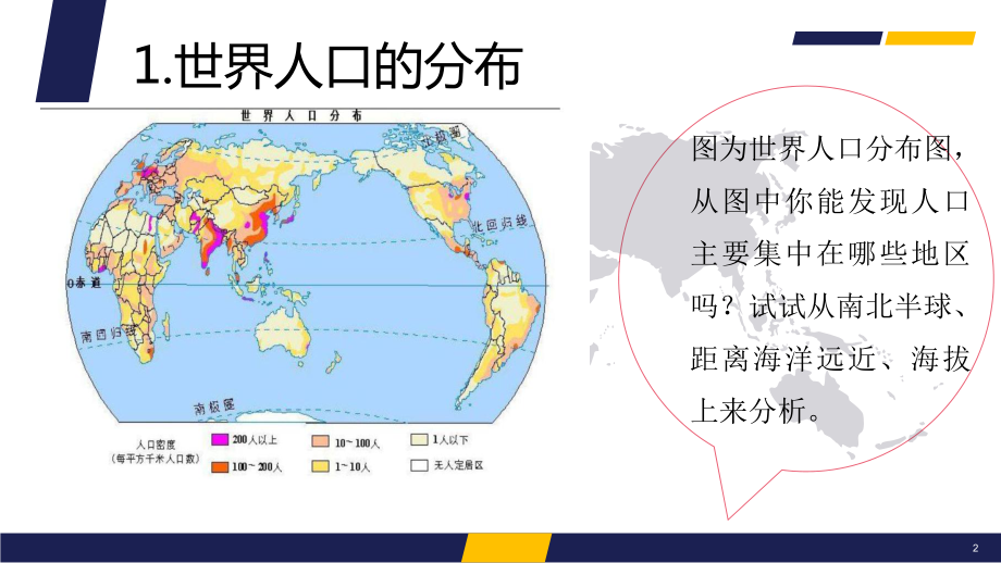 第一章人口第一节人口分布人教版高中地理必修第二册课件.pptx_第2页