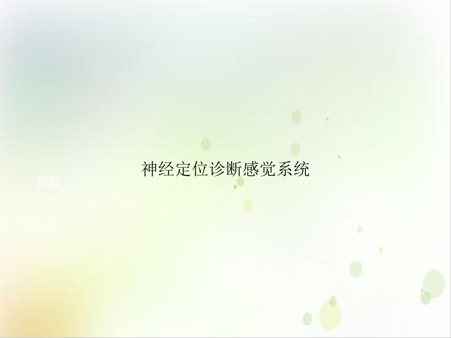 神经定位诊断感觉系统课件.ppt_第1页