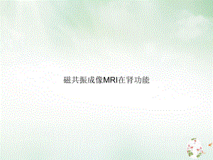 磁共振成像MRI在肾功能优质课件.ppt