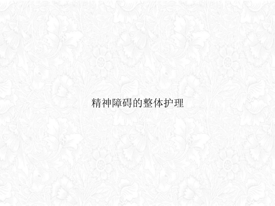 精神障碍的整体护理授课课件.ppt_第1页