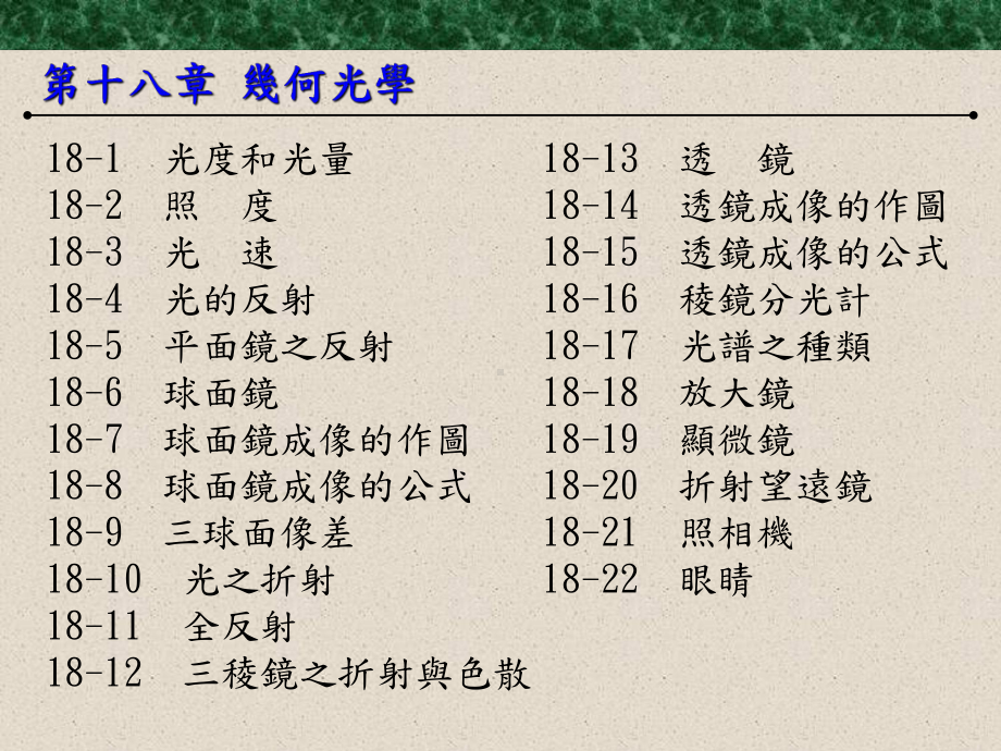 第十八章几何光学三棱镜之折射与色散光通过三棱镜时之偏向课件.ppt_第1页