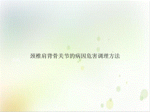 颈椎肩背骨关节的病因危害调理方法PPT课件.ppt