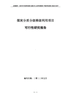 煤炭分质分级梯级利用项目可行性报告（写作模板）.doc