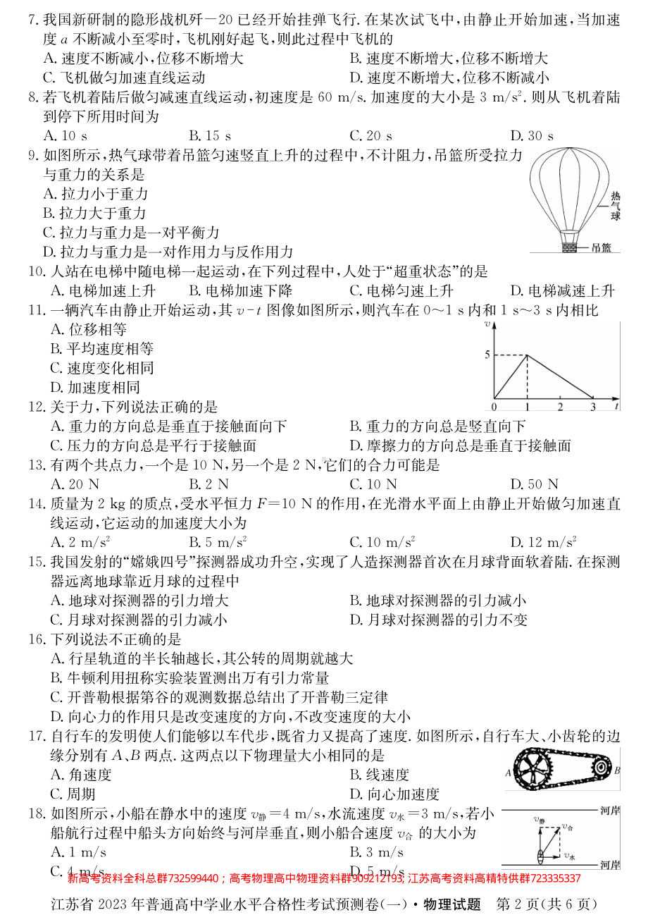 物理-23江苏学考B卷合格考预测.pdf_第2页