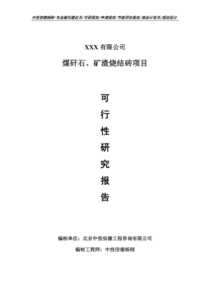 煤矸石、矿渣烧结砖项目可行性研究报告建议书.doc