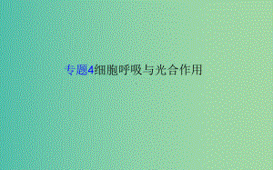 高考生物二轮复习-专题4-细胞呼吸与光合作用课件.ppt