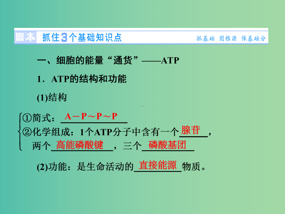 高考生物总复习-第3单元-第2讲-ATP与细胞呼吸课件-新人教版必修1.ppt_第2页