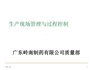 某制药有限公司生产现场管理与过程控制培训教材课件.ppt