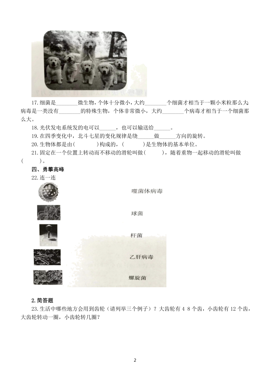 小学科学青岛版六三制六年级上册期末测试卷1（2022秋）（附参考答案）.doc_第2页