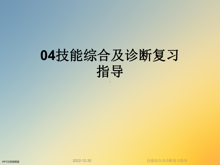 技能综合及诊断复习指导(同名1203)课件.ppt_第1页