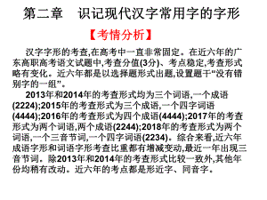 高考语文高职总复习教材：第一部分语言知识与应用识记现代汉字常用字的字形教学课件.ppt