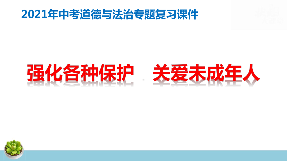 2021年中考道德与法治专题复习课件：强化各种保护-关爱未成年人.pptx_第1页