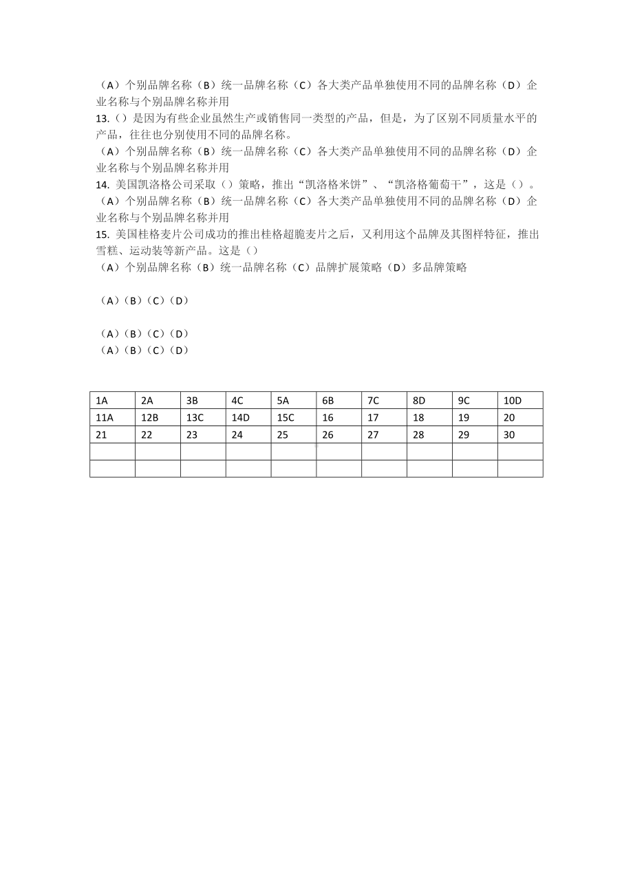 《品牌管理》答案任务二家族品牌战略15.doc_第2页