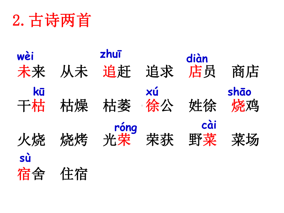 人教版二年级语文上册每课生字词语课件.ppt_第2页