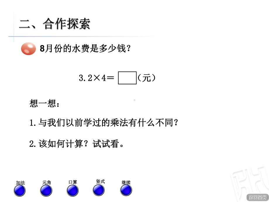 青岛版五年级数学上册第1单元今天我当家小数乘法课件.ppt_第3页