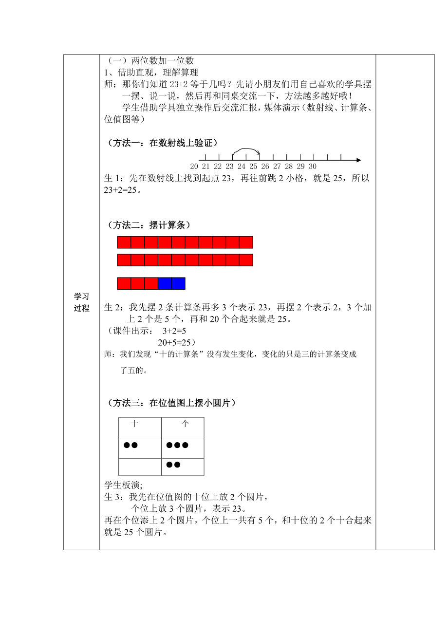 一年级下册数学教案-4.2 两位数加减一位数▏沪教版 (4).doc_第2页