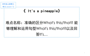 四年级上册英语课件-Unit3 It's a pineapple.Lesson 13 人教精通版(共11张PPT).pptx