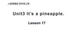 四年级上册英语课件-Unit3 It's a pineapple.Lesson 17人教精通版(共16张PPT).pptx