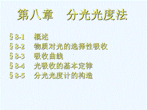 分析化学1-8分光光度法课件.ppt