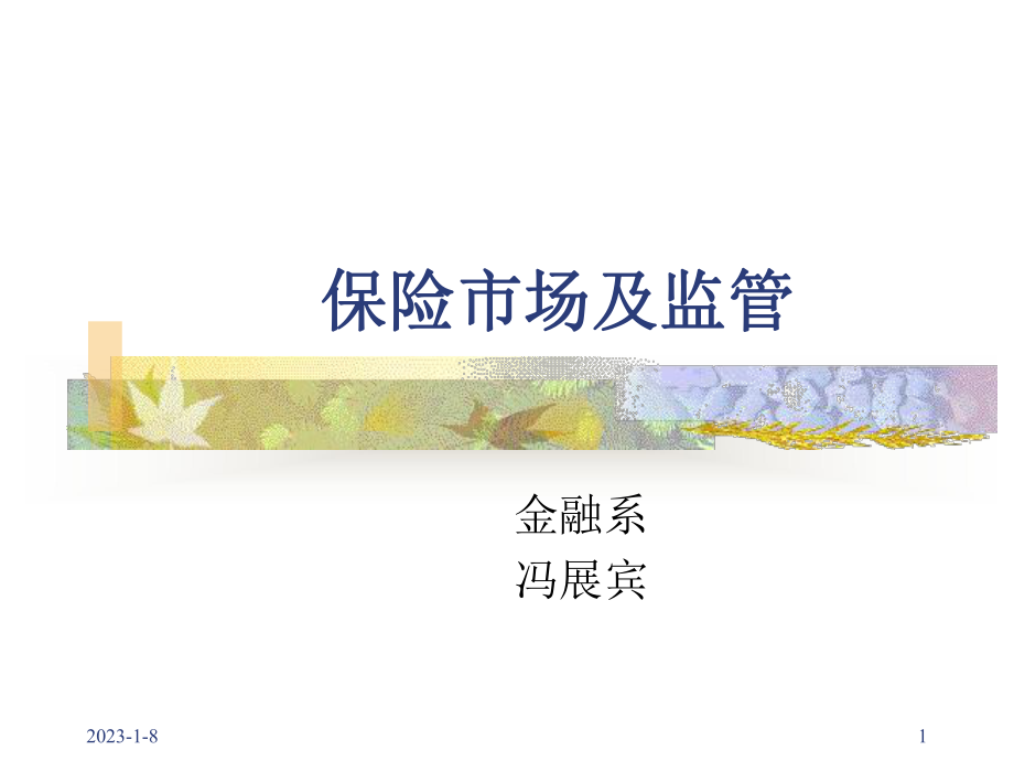 保险市场与保险监管课件.ppt_第1页