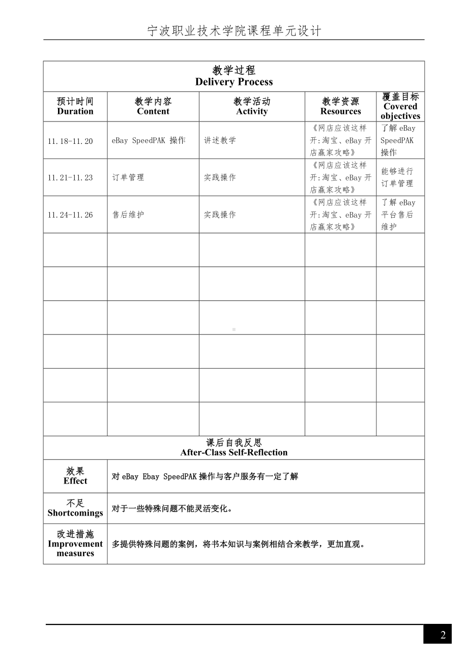 《跨境电商多平台运营》eBay平台项目五 课程单元设计.docx_第2页