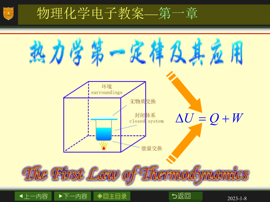 傅献彩第四版物理化学01章-热力学第一定律及其应课件.ppt_第1页