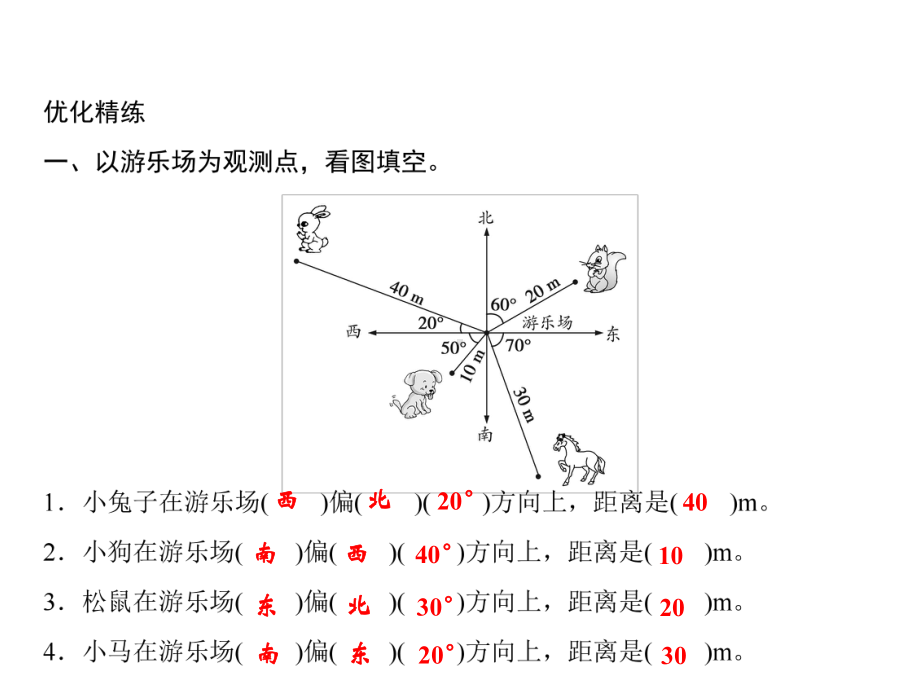 六年级上册数学习题课件-第2单元 位置与方向(二)综合训练｜人教版(共12张PPT).ppt_第3页