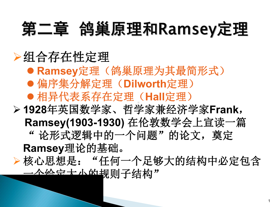 组合数学(张永刚)吉林大学-第二章-鸽巢原理和ramsey定理课件.pptx_第1页