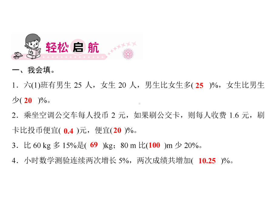 六年级上册数学习题课件-第6单元 百分数(一) 要点突破5｜人教版(共8张PPT).ppt_第2页