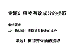 高中生物专题六植物有效成分的提取课件新人教选修1.ppt