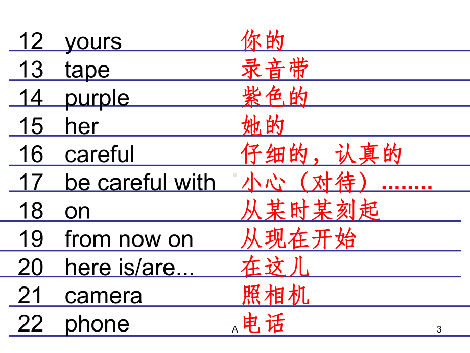 外研版七年级下学期英语单词课件.ppt（纯ppt,可能不含音视频素材文件）_第3页