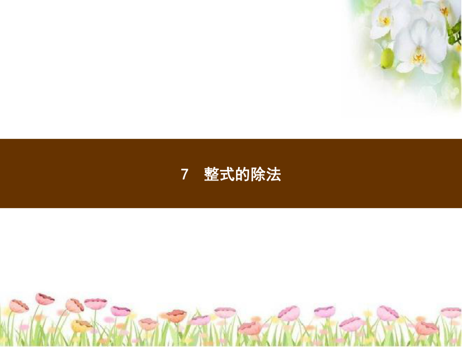 北师大版七年级数学下册习题课件第一章整式的乘除7整式的除法.pptx_第1页