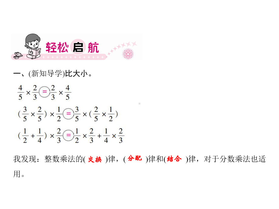 六年级上册数学习题课件-1.4 整数乘法运算定律推广到分数｜人教版(共8张PPT).ppt_第2页