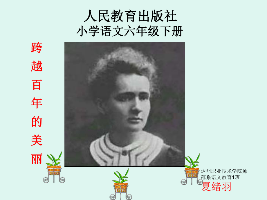 跨越百年的美丽-(人教版)课件.ppt_第1页