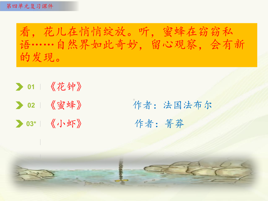 部编人教版语文三年级下册第四单元复习课件(单元知识要点汇编).ppt_第2页