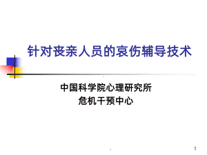 针对丧亲群众的哀伤辅导技术课件.ppt