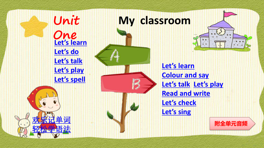 人教版小学四年级上册英语Unit-One-My-classroom单元课件(附全单元音频)20-10.ppt（纯ppt,可能不含音视频素材）_第1页