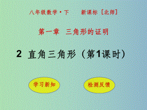 八年级数学下册第一章三角形的证明121直角三角形新版北师大版课件.ppt