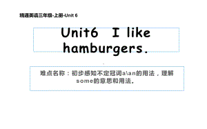 三年级上册英语课件-Unit 6I like hamburgers. 人教精通版(共10张PPT).pptx