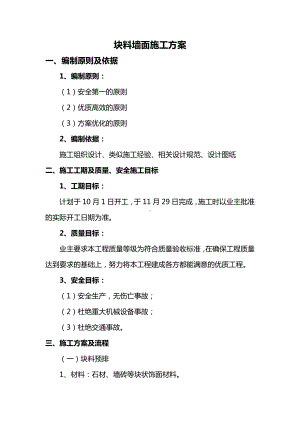 块料墙面施工方案.docx