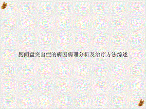 腰间盘突出症的病因病理分析及治疗方法综述课件.ppt