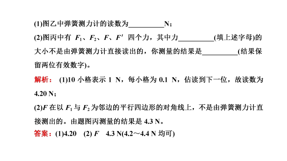 常考点20 实验：探究两个互成角度的力的合成规律ppt课件-2022新粤教版（2019）《高中物理》必修第一册.ppt_第2页