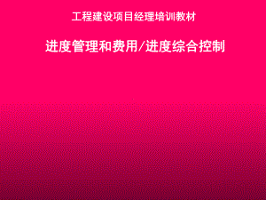 进度管理和费用进度综合控制培训教材课件.ppt