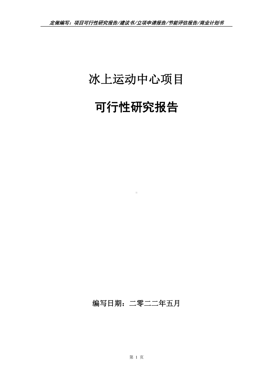 冰上运动中心项目可行性报告（写作模板）.doc_第1页