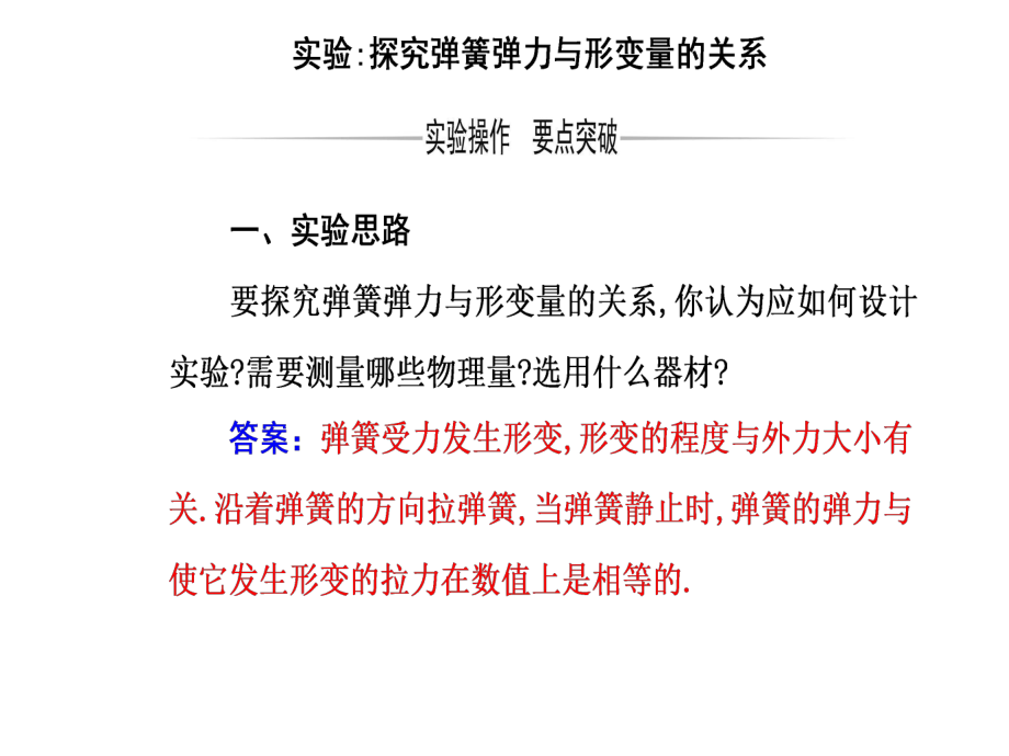 2022新人教版（2019）《高中物理》必修第一册实验：探究弹簧弹力与形变量的关系（ppt课件）(共27张PPT).ppt_第2页