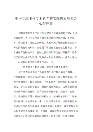 中小学班主任专业素养的实践探索培训会心得体会.docx