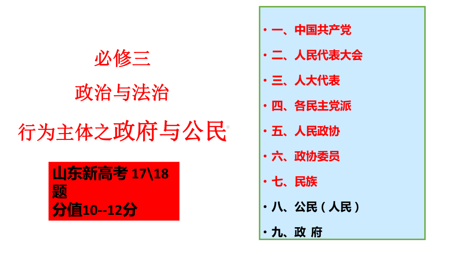 （部）统编版《高中政治》必修第三册行为主体之政府与公民小专题ppt课件.pptx_第1页