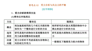 常考点12 受力分析与共点力的平衡ppt课件-2022新粤教版（2019）《高中物理》必修第一册.ppt