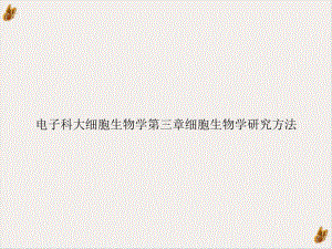 电子科大细胞生物学第三章细胞生物学研究方法实用课件.ppt